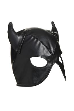 Маска Master Series Dungeon Demon Bondage Mask with Horns - Black