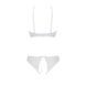 Комплект із бра, трусиків з ажурним декором та відкритим кроком Passion URSULA SET XXL/XXXL, white