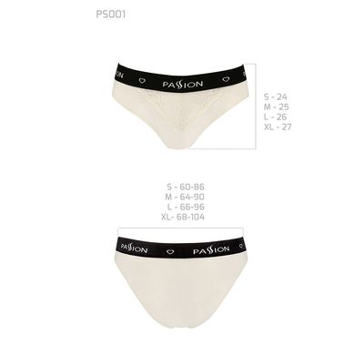 Трусики з широкою гумкою і мереживом Passion PS001 PANTIES ecru, size L