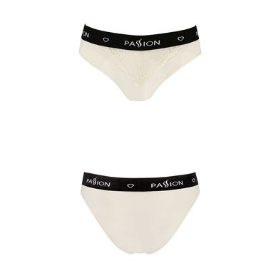 Трусики з широкою гумкою і мереживом Passion PS001 PANTIES ecru, size M