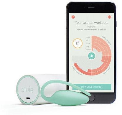 Премиум тренажер Кегеля Elvie Exercise Tracker, индукционная зарядка, PRO-приложение, без вибрации, Салатовый