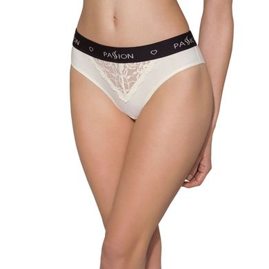 Трусики з широкою гумкою і мереживом Passion PS001 PANTIES ecru, size XL