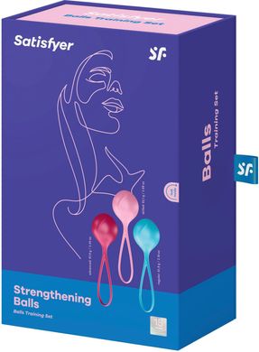 Вагінальні кульки Satisfyer Strengthening Balls (3шт), діаметр 3,8 см, маса 62-82-98г, монолітні