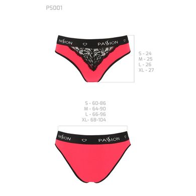 Трусики с широкой резинкой и кружевом Passion PS001 PANTIES red/black, size L