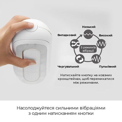 Вібромастурбатор Tenga Flip Zero Electronic Vibration White, змінна інтенсивність, розкладний