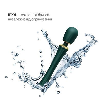 Вібромасажер з насадками Zalo &mdash; Kyro Wand Turquoise Green