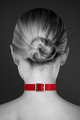 Чокер з кільцем для повідця Bijoux Pour Toi - FETISH Red, екошкіра