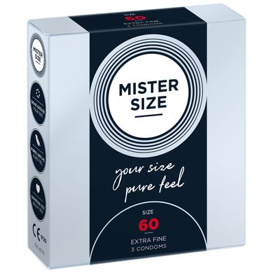 Презервативи Mister Size - pure feel - 60 (3 condoms), товщина 0,05 мм