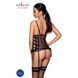 Сітчастий корсет з екошкіри, з люверсами та знімними пажами Malwia Corset black S/M &mdash; Passion, стрін