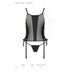 Сітчастий корсет з екошкіри, з люверсами та знімними пажами Malwia Corset black S/M &mdash; Passion, стрін