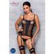 Сітчастий корсет з екошкіри, з люверсами та знімними пажами Malwia Corset black S/M &mdash; Passion, стрін