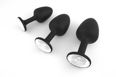 Анальная пробка Dorcel Geisha Plug Diamond M с шариком внутри, создает вибрации, макс. диаметр 3,2см, Черный