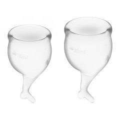 Набор менструальных чаш Satisfyer Feel Secure (transparent), 15мл и 20мл, мешочек для хранения