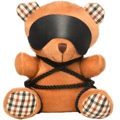 Плюшевий ведмедик ROPE Teddy Bear БДСМ у шкіряній масці та обв&rsquo;язці, 22x16x12 см