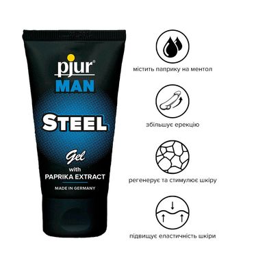 Гель для пеніса стимулювальний pjur MAN Steel Gel 50 ml з екстрактом паприки та ментолом