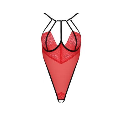 Боді з високим вирізом стегна AKITA BODY red S/M - Passion Exclusive