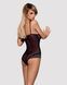 Сітчасте боді на кісточках Obsessive Amanta teddy S/M, чорне, з доступом