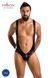 Чоловіче відкрите боді Passion 027 BRUNO S/M Black, під латекс, на шлейках