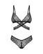 Комплект Obsessive Blomentis 2-pcs set, M/L, мереживний, ліф із зав&rsquo;язками на спині, трусики-сліпи