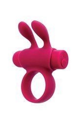 Эрекционное виброкольцо S Pleasures Premium Rabbit Ring розовое, со съемной вибропулей и ушками