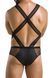 Чоловіче еротичне сітчасте боді Passion 045 VICTOR L/XL Black, екошкіра, сітка