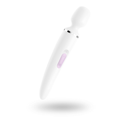 Вибромассажер Satisfyer Wand-er Woman (White/Chrome), водонепроницаемый, мощный, размер XXL