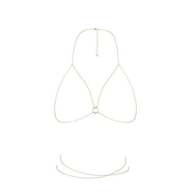 Цепочка портупея Bijoux Indiscrets Magnifique Bra Chain - Gold, украшение на тело