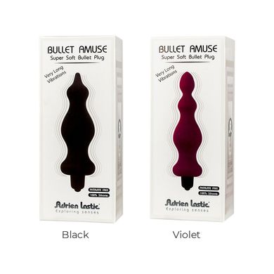 Анальная пробка с вибрацией Adrien Lastic Bullet Amuse Black, макс. диаметр 3,9см