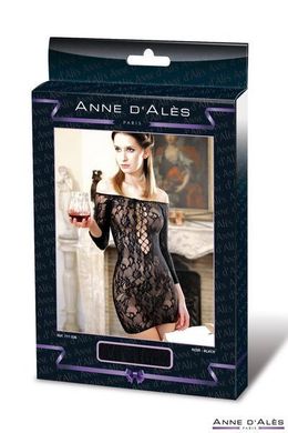 Сукня-сітка з декольте Anne De Ales FETISH DINNER Black S / M, оголене плече