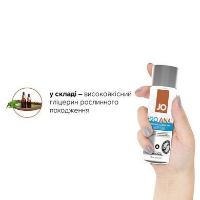 Анальна змазка JO ANAL H2O &mdash; ORIGINAL (60 мл) на водній основі, рослинний гліцерин