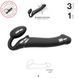 Безремінний страпон з вібрацією Strap-On-Me Vibrating Black L, діаметр 3,7см, пульт ДК, регульований