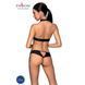 Комплект: открытый топ и трусики из эко-кожи с люверсами Malwia Set with Open Bra black S/M &mdash; Passio, Черный