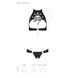 Комплект: открытый топ и трусики из эко-кожи с люверсами Malwia Set with Open Bra black S/M &mdash; Passio, Черный