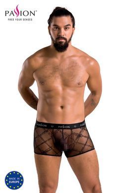 Чоловічі прозорі боксери Passion 032 SHORT JAMES S/M Black, сітка