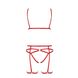 Комплект белья MAGALI SET OpenBra red L/XL - Passion Exclusive: стрэпы: лиф, трусики и пояс