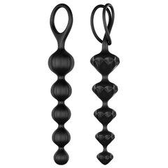 Набір анальних намистин Satisfyer Beads Black, силікон, макс. діаметр 3,3 см та 3,5 см