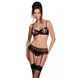 Сексуальний комплект з поясом для панчіх LOVELIA SET black L/XL - Passion