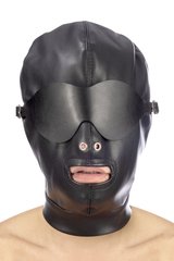 Капюшон для БДСМ зі знімною маскою Fetish Tentation BDSM hood in leatherette with removable mask