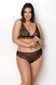 Комплект білизни Passion Amberly Set 4XL/5XL black, ліф, трусики бразиліана, люрексова нитка