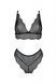 Комплект білизни Passion Amberly Set 4XL/5XL black, ліф, трусики бразиліана, люрексова нитка