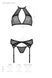 Комплект белья Passion SATARA SET S/M black, топ, пояс для чулок, стринги