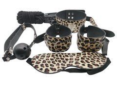 Набір MAI BDSM STARTER KIT N&ordm; 75 Leopard: батіг, кляп, наручники, маска, нашийник, мотузка, затискач