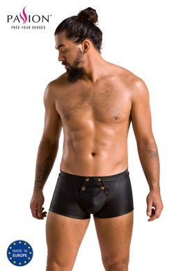 Чоловічі шкіряні боксери з клапаном Passion 050 Short Patrick XXL/XXXL Black