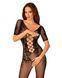 Сітчастий бодістокінг з квітковим малюнком Obsessive Bodystocking F238 S/M/L, black, з доступом, імі