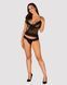 Напівпрозорий набір з прикрасами Obsessive Ivannes top & thong L/XL, чорний, топ та танга
