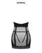 Напівпрозора сорочка з відкритими грудьми Obsessive Lacrisia chemise XS/S, чорна, з чокером