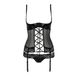 Корсет з відкритими грудьми NORTH CORSET black S/M - Passion Exclusive, пажі, трусики, шнурівка