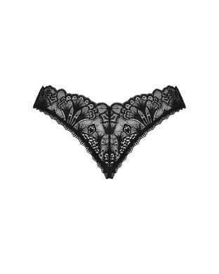 Мереживні стрінги Obsessive Donna Dream crotchless thong M/L Black, відкритий доступ