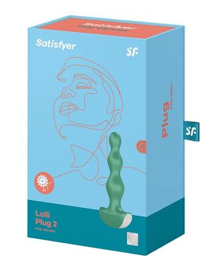 Анальний стимулятор-намистини з двома моторами Satisfyer Lolli-Plug 2 Green