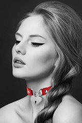 Чокер с замочком-сердечком Bijoux Pour Toi - HEART LOCK Red, экокожа